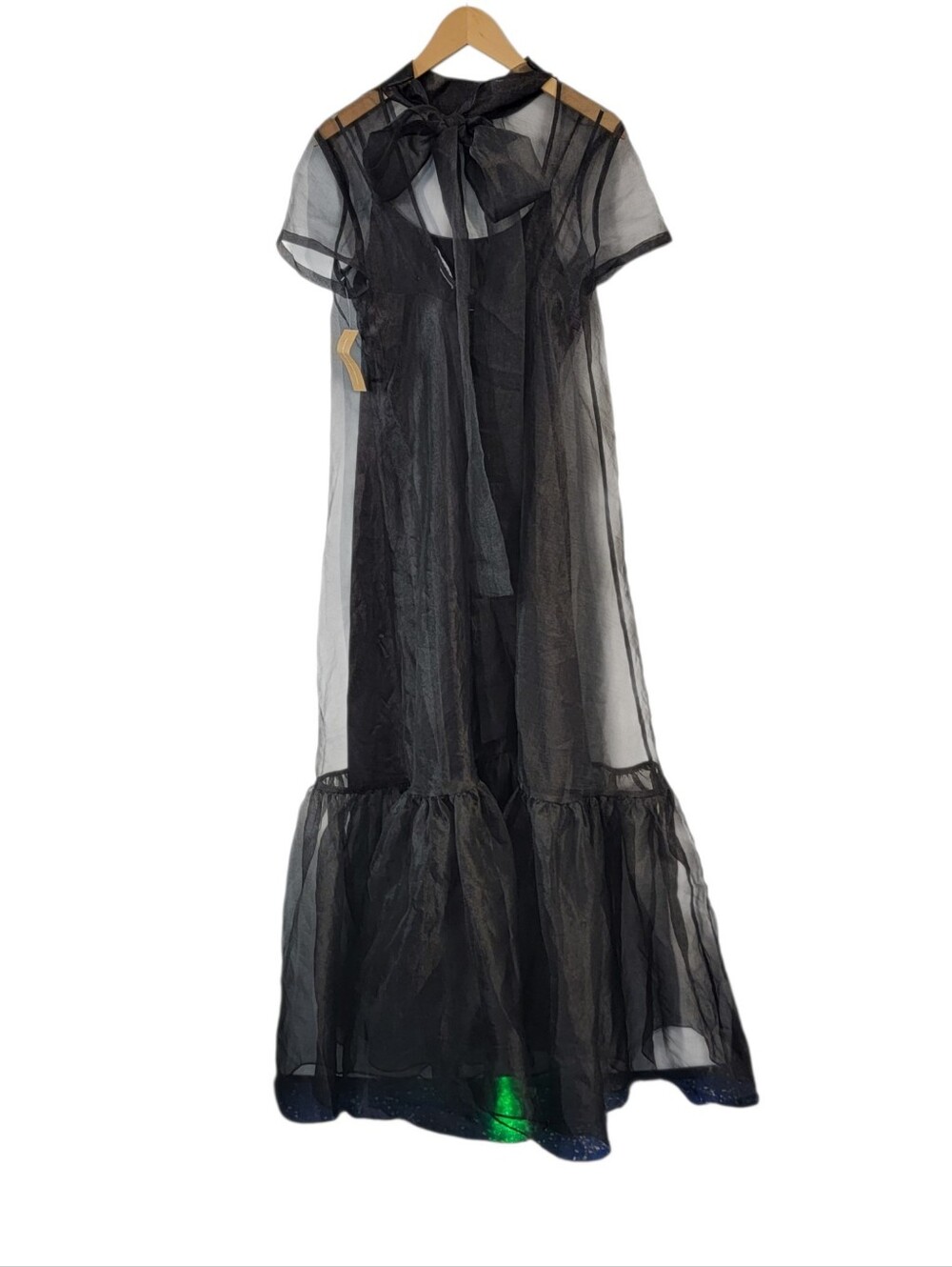 Few Moda Caara Black Sheer Yoke Maxi Dress - Picture 9 of 9